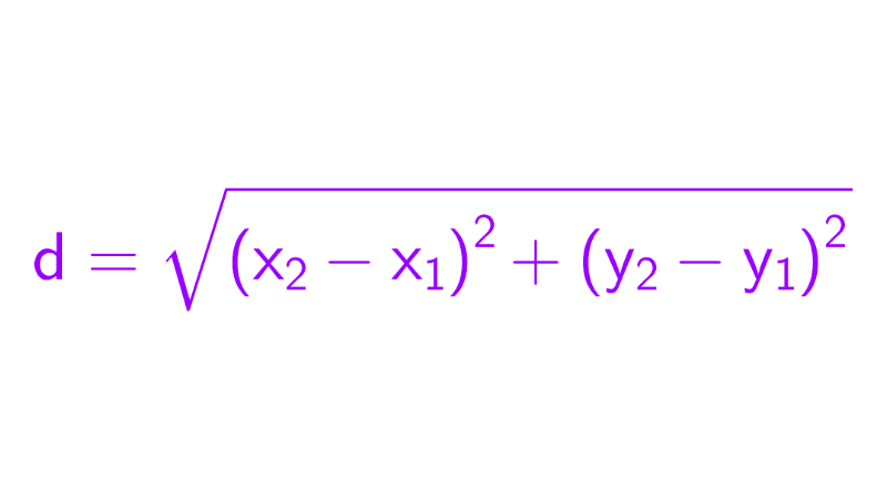 Distancia entre dos puntos 62 Fórmula de la distancia entre dos puntos en el plano cartesiano